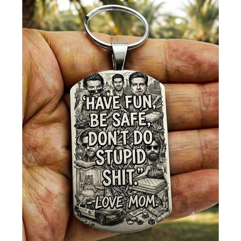 Have Fun Be Safe Love Mom Reminder Stainless Keychain Cute Family So Charm